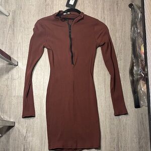 Fashion Nova Brooklyn snatches mini dress chest nut size L